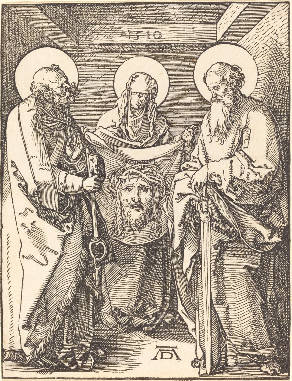 Sint Veronica tussen Sint Petrus en Paulus door Albrecht Dürer