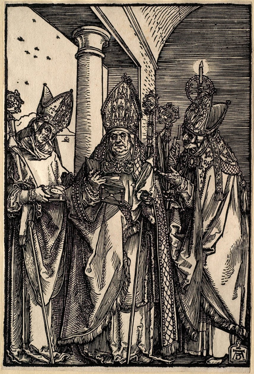 De heiligen Nicolaas, Ulrich en Erasmus door Albrecht Dürer