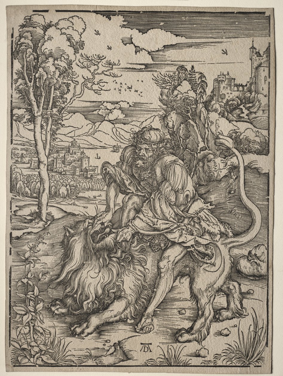 Samson doodt de leeuw door Albrecht Dürer