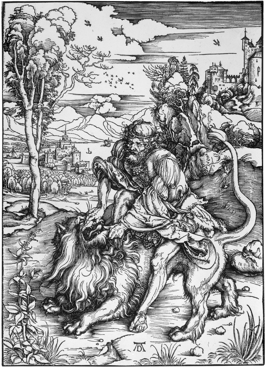 Samson doodt de leeuw door Albrecht Dürer