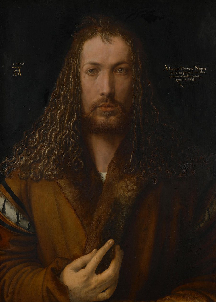 Zelfportret in een bontjas door Albrecht Dürer