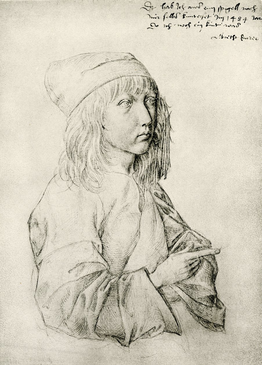 Zelfportret van de dertienjarige Dürer door Albrecht Dürer