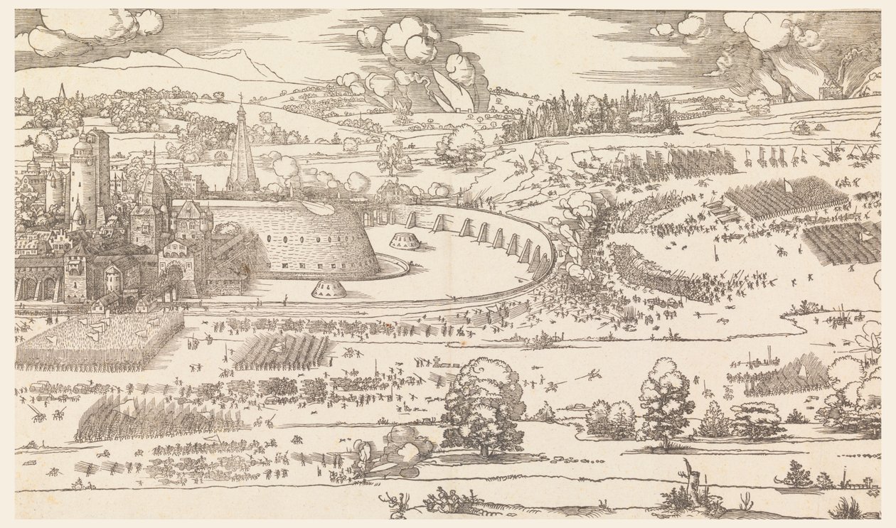 Belegering van een stad (Deel 1) door Albrecht Dürer