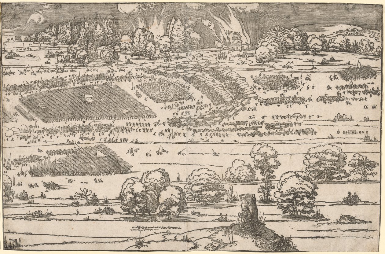 Belegering van een Fort: Linker Deel door Albrecht Dürer