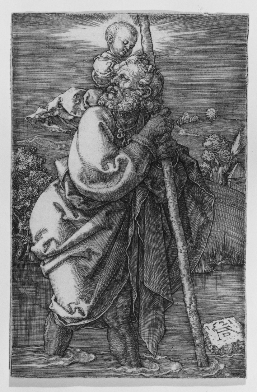Sint-Christoffel, naar links gekeerd door Albrecht Dürer