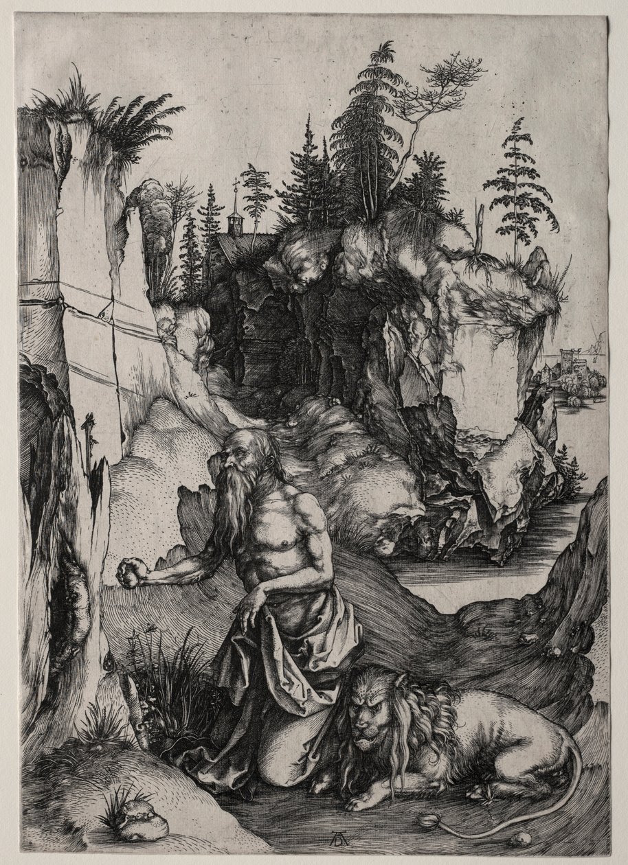 St. Hiëronymus in Boetedoening, ca. 1497 door Albrecht Dürer