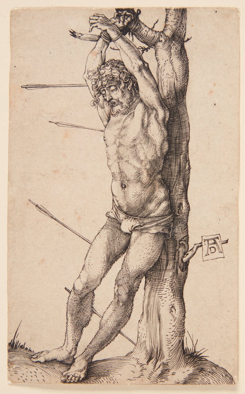 Sint-Sebastiaan bij de boom door Albrecht Dürer