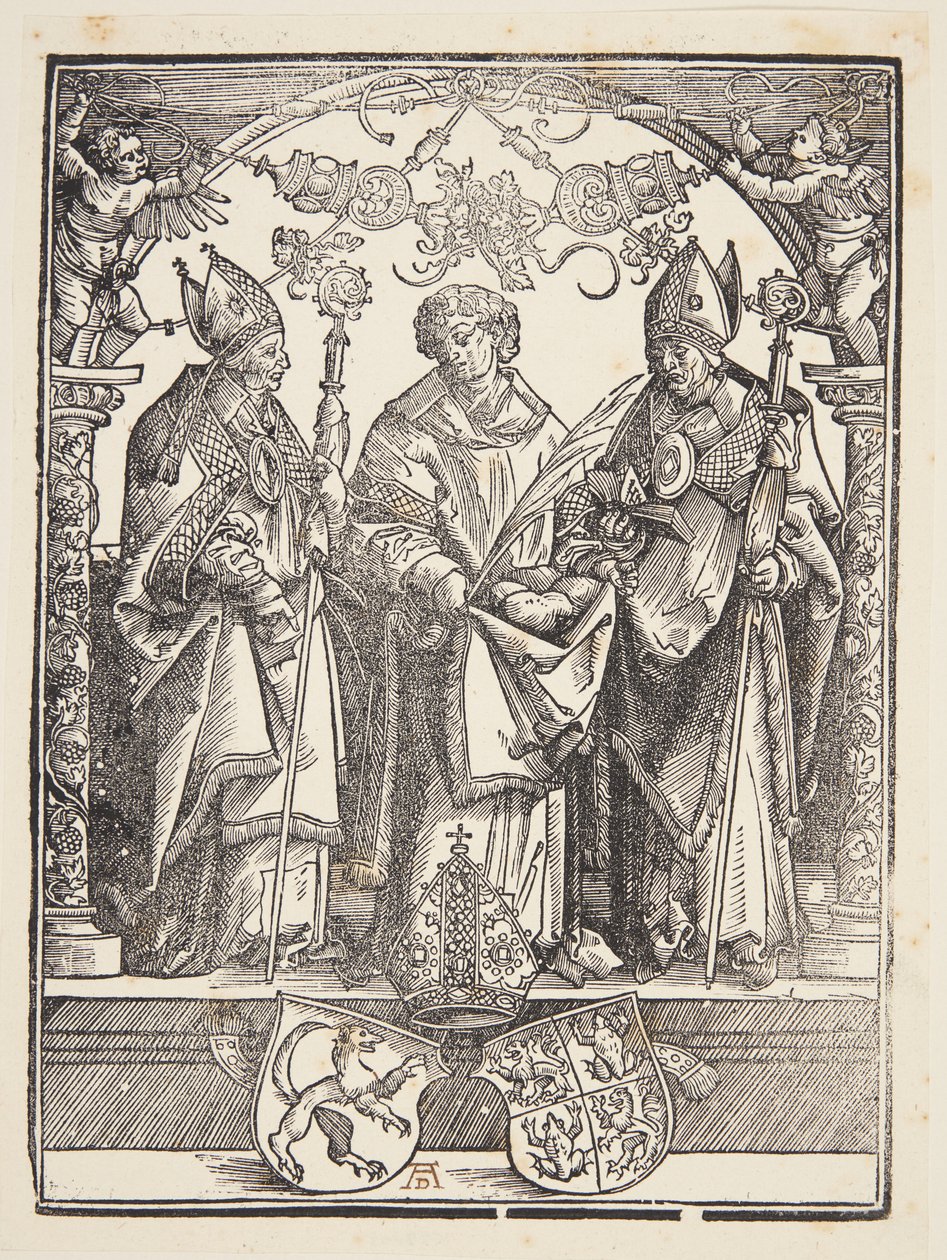 St. Stefanus met twee andere heiligen door Albrecht Dürer