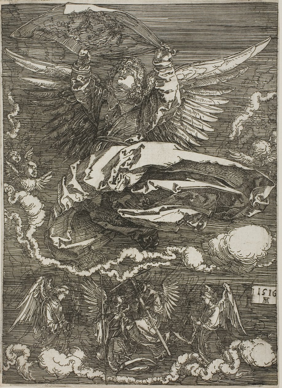 Sudarium uitgespreid door een engel door Albrecht Dürer