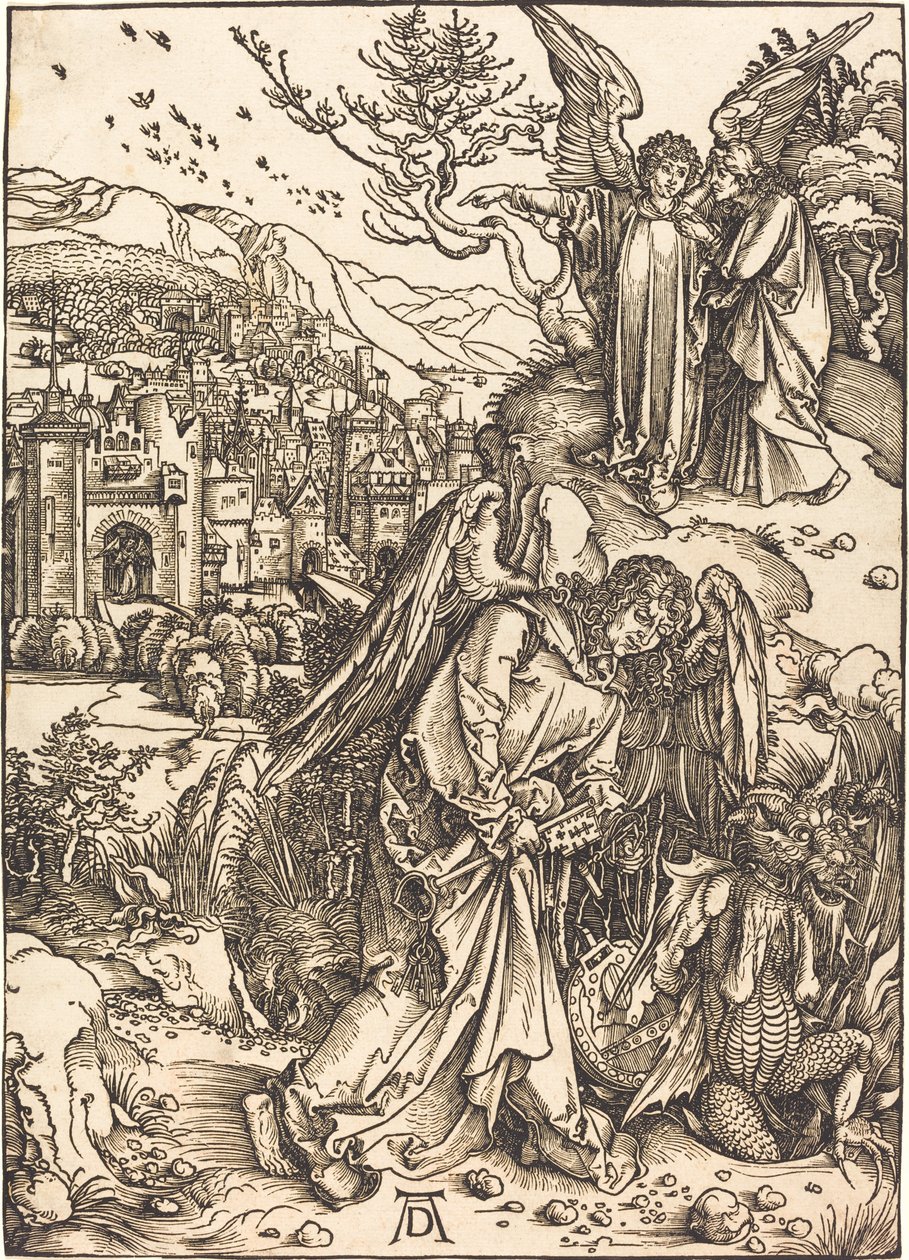 De Engel met de Sleutel van de Bodemloze Put door Albrecht Dürer