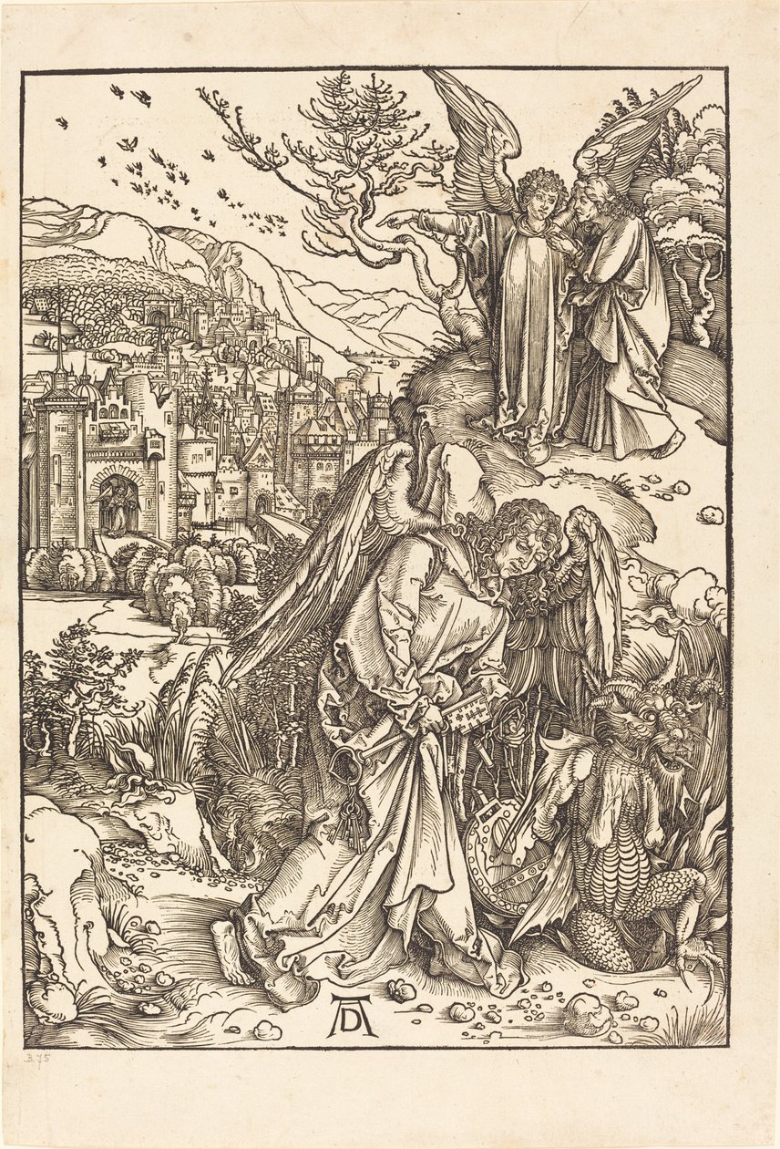 De Engel met de Sleutel tot de Bodemloze Put door Albrecht Dürer