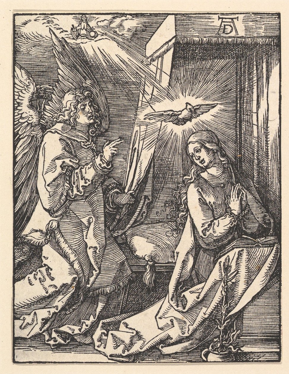 De annunciatie, uit “De kleine passie” door Albrecht Dürer