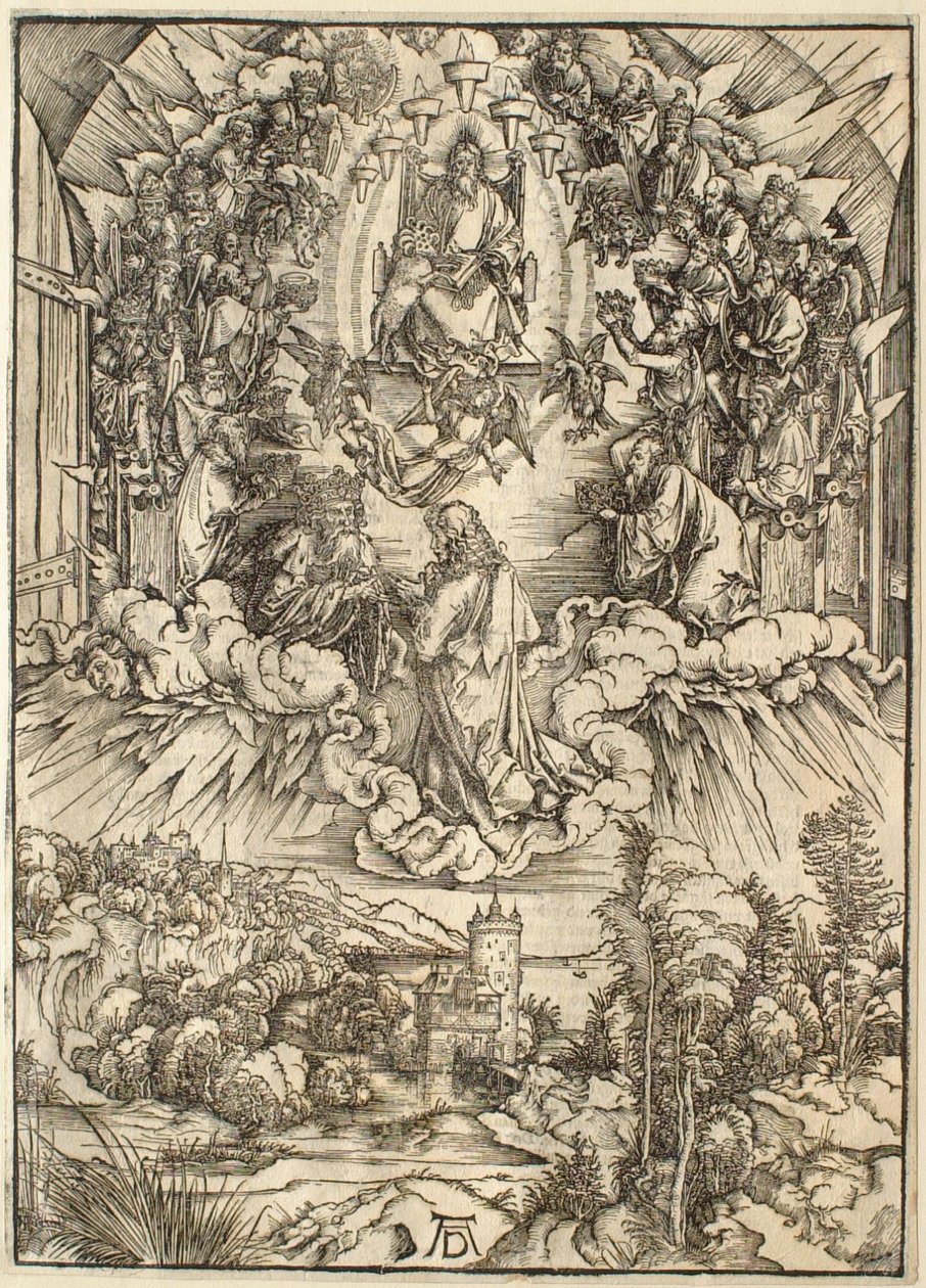 De Apocalyps: Sint-Jan voor God en de Oudsten door Albrecht Dürer