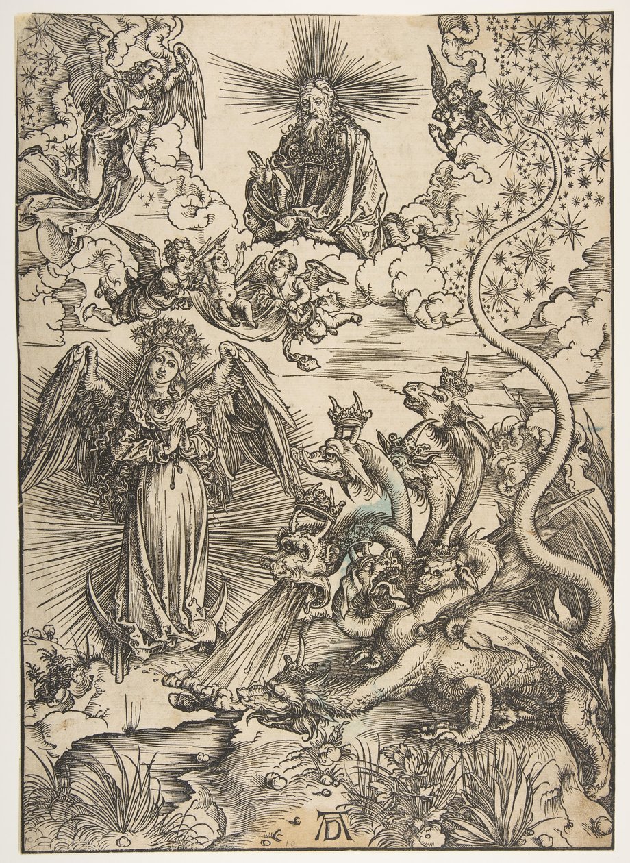 De apocalyptische vrouw, uit De Apocalyps, Latijnse editie, 1511, 1511 door Albrecht Dürer