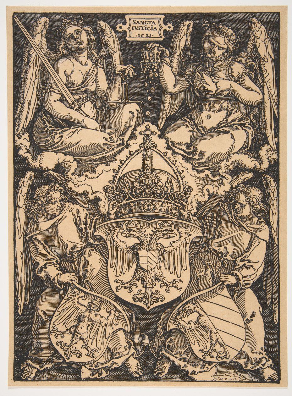 De Wapens van het Heilige Roomse Rijk en van de Stad Neurenberg door Albrecht Dürer