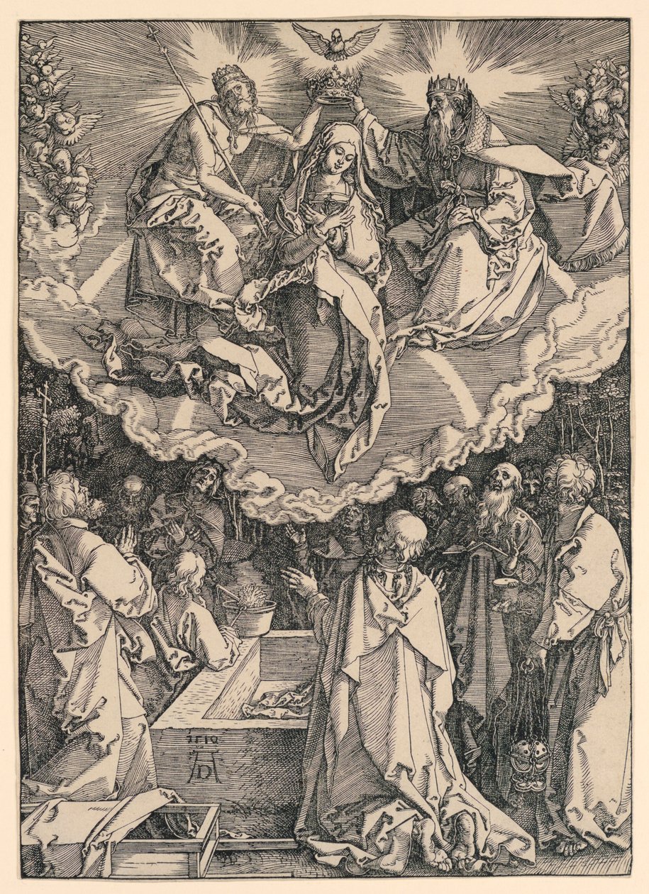 De Tenhemelopneming van de Maagd, uit de serie Het Leven van de Maagd door Albrecht Dürer