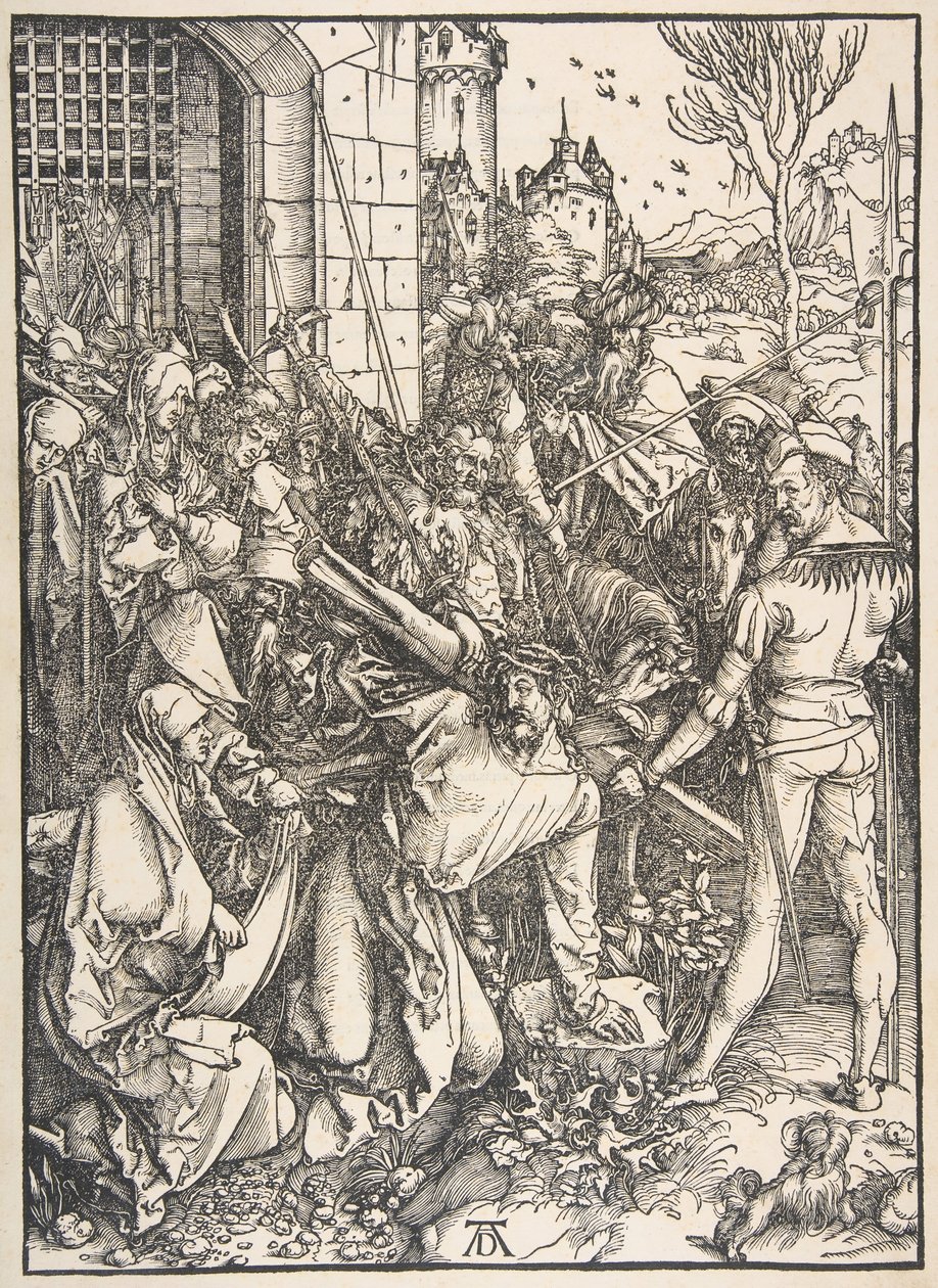 Het dragen van het kruis, uit The Large Passion door Albrecht Dürer