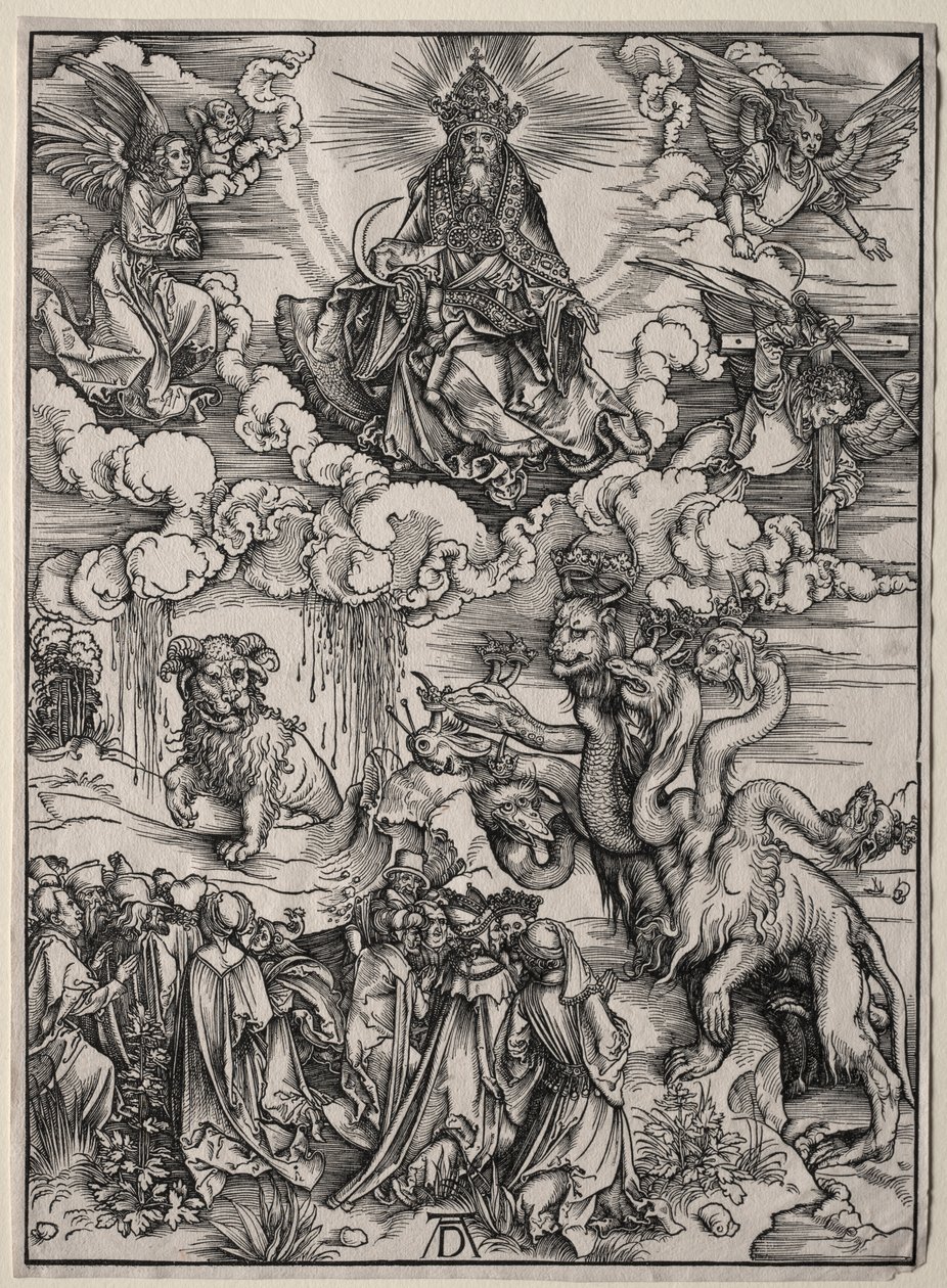 Het Beest met Zeven Hoofden en het Beest met Lamshorens door Albrecht Dürer