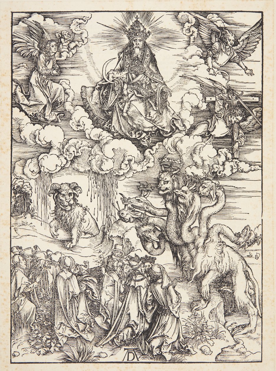 Het Beest met Twee Hoorns als een Lam door Albrecht Dürer