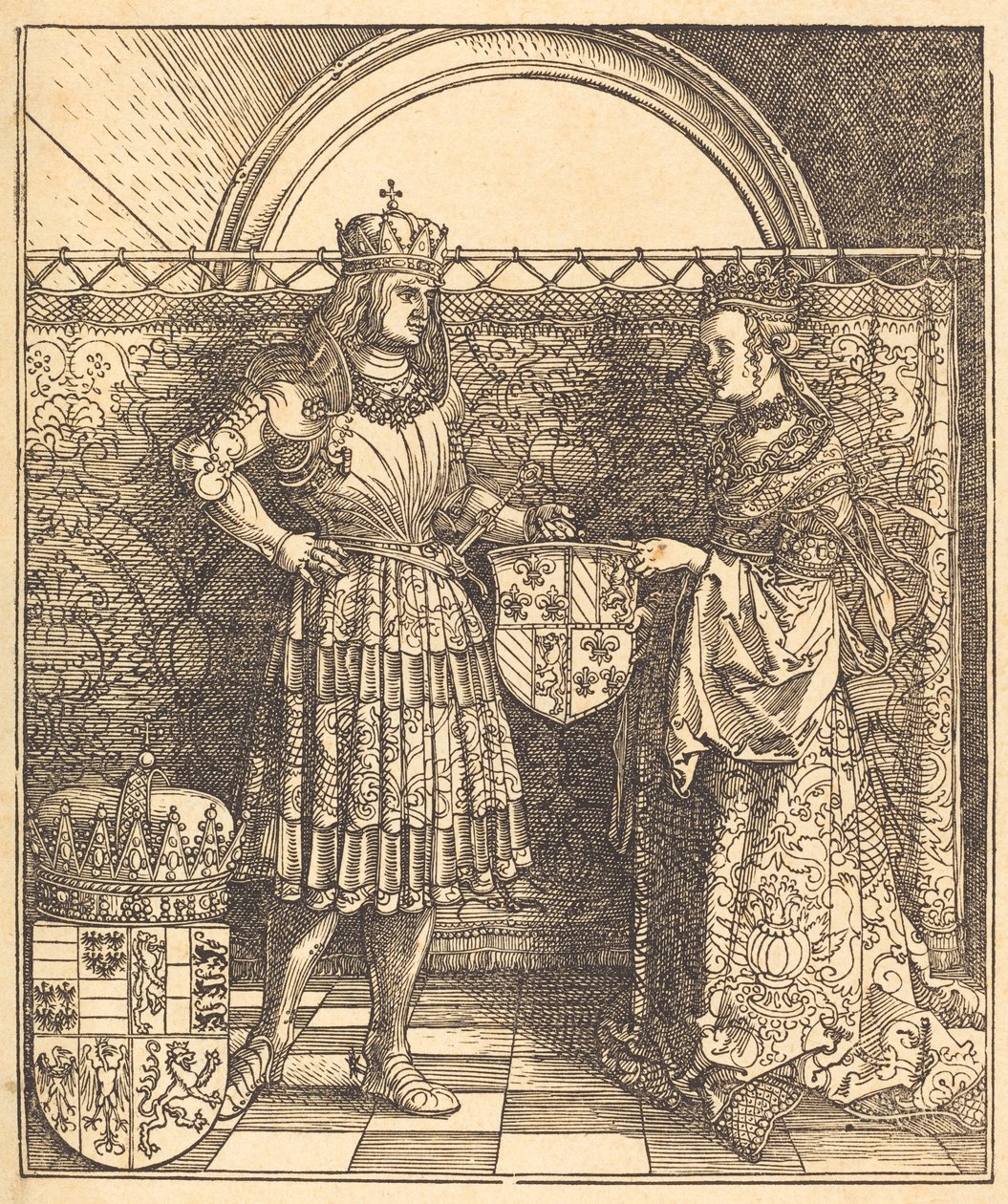 De verloving van Maximiliaan met Maria van Bourgondië, 1515 door Albrecht Dürer