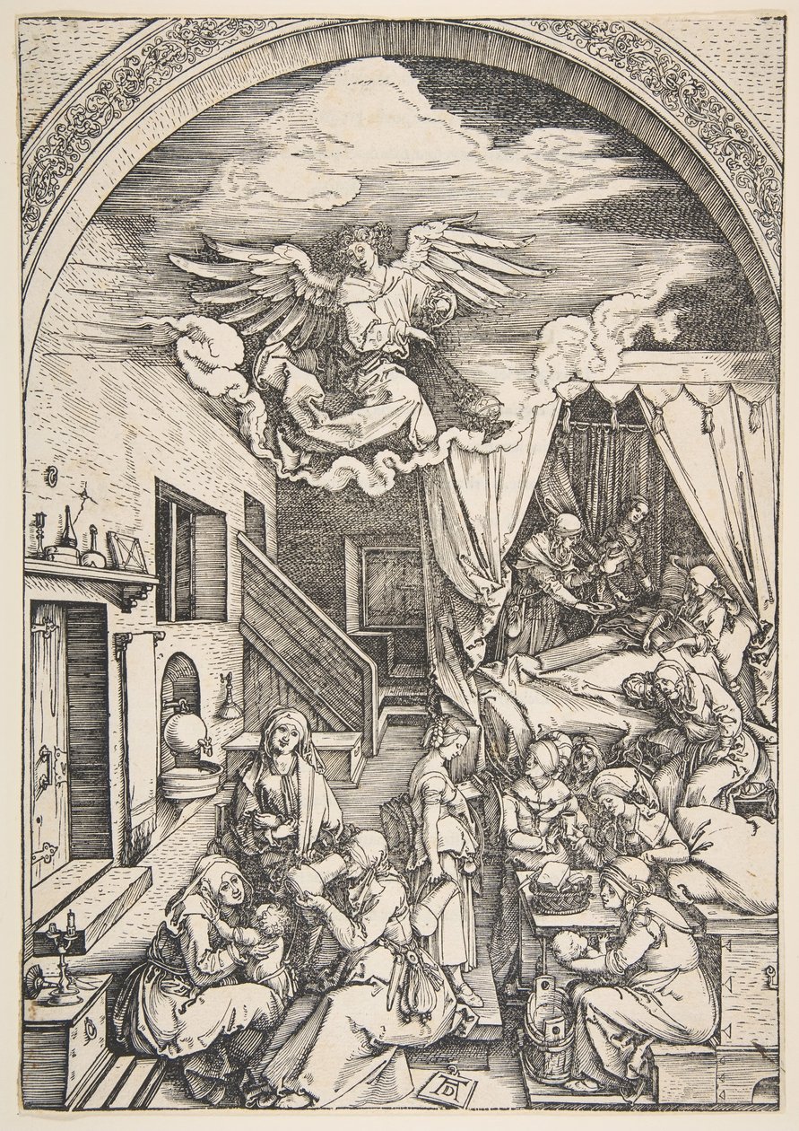 De Geboorte van de Maagd, uit Het Leven van de Maagd door Albrecht Dürer