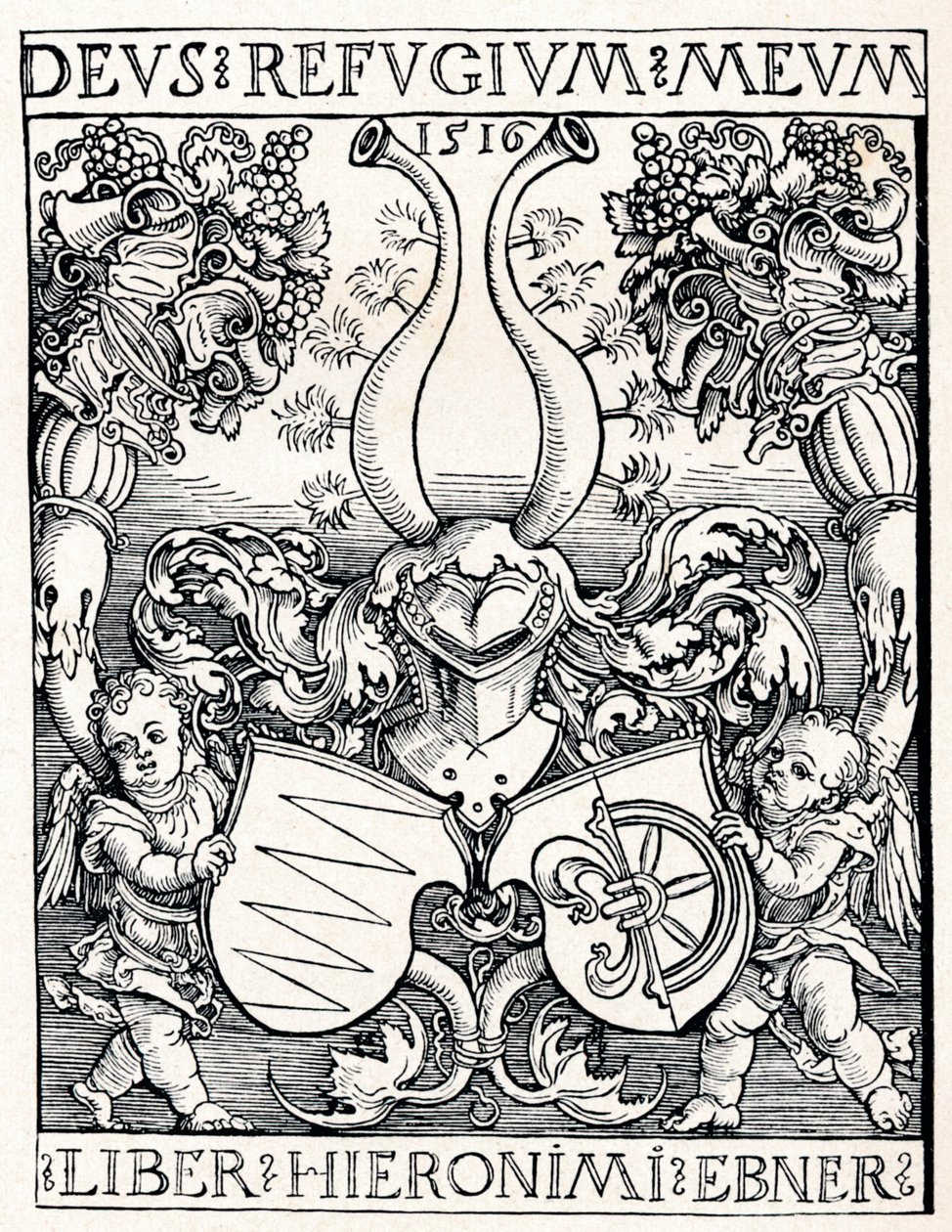 Het ex libris van Jerome Ebner, 1516 1906 door Albrecht Dürer