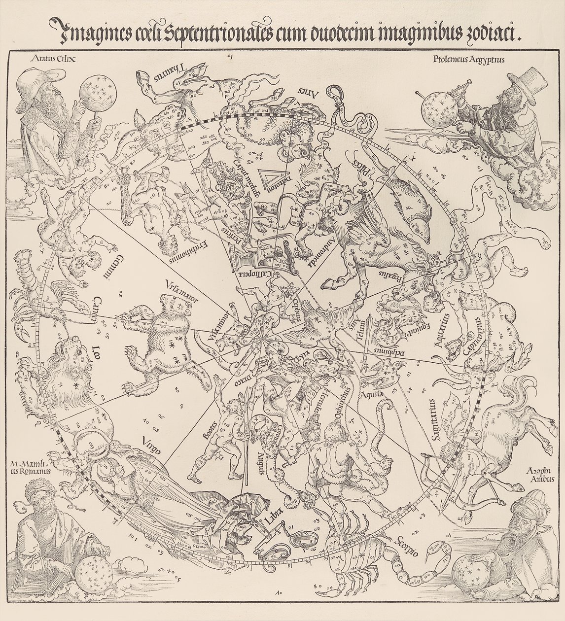 De Hemelkaart - Noordelijk Halfrond, 1515 door Albrecht Dürer