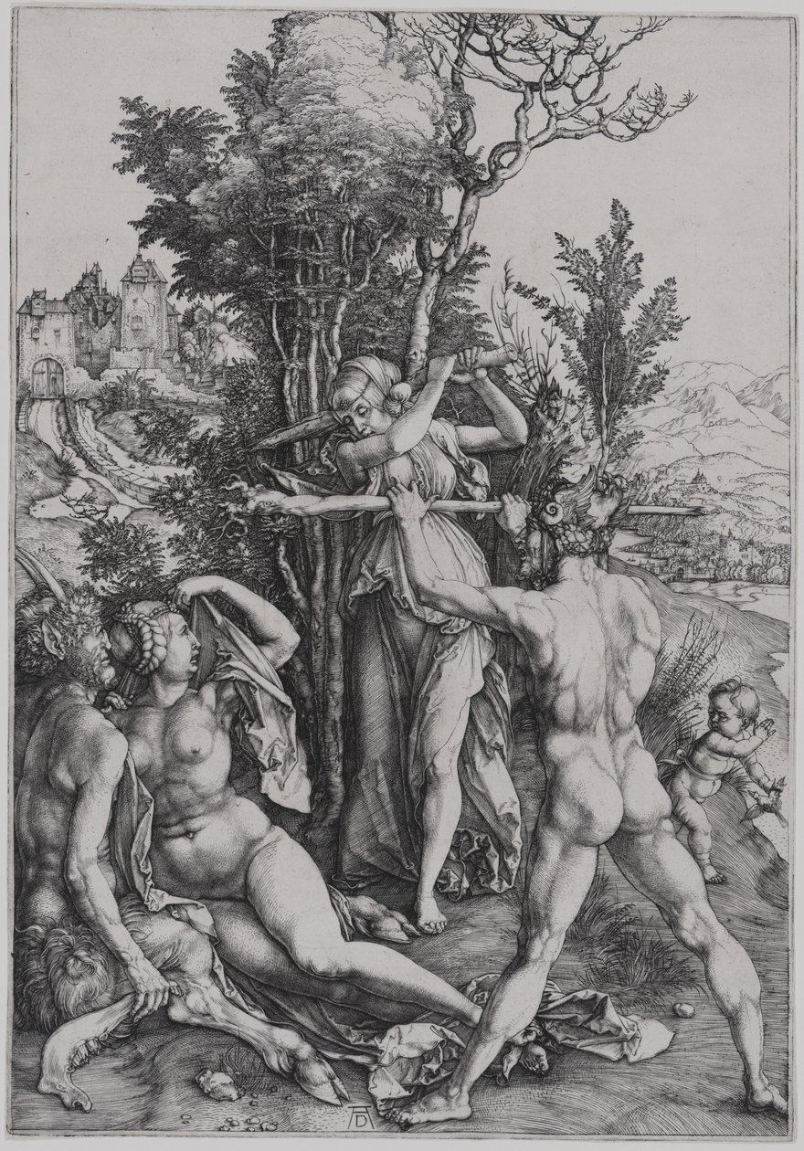 De strijd van Deugd en Genoegen in aanwezigheid van Hercules (Hercules op de tweesprong) door Albrecht Dürer