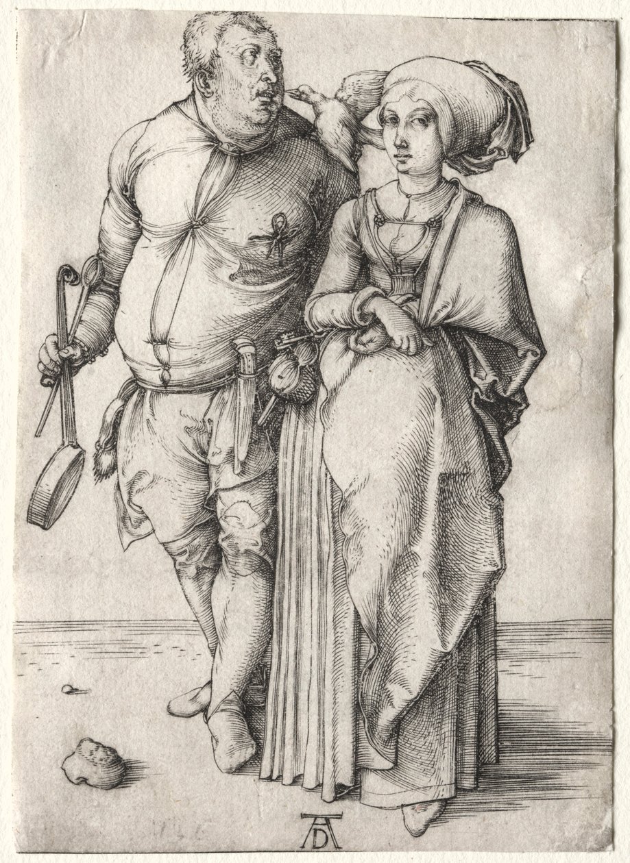 De kok en zijn vrouw, waarschijnlijk 1497 door Albrecht Dürer