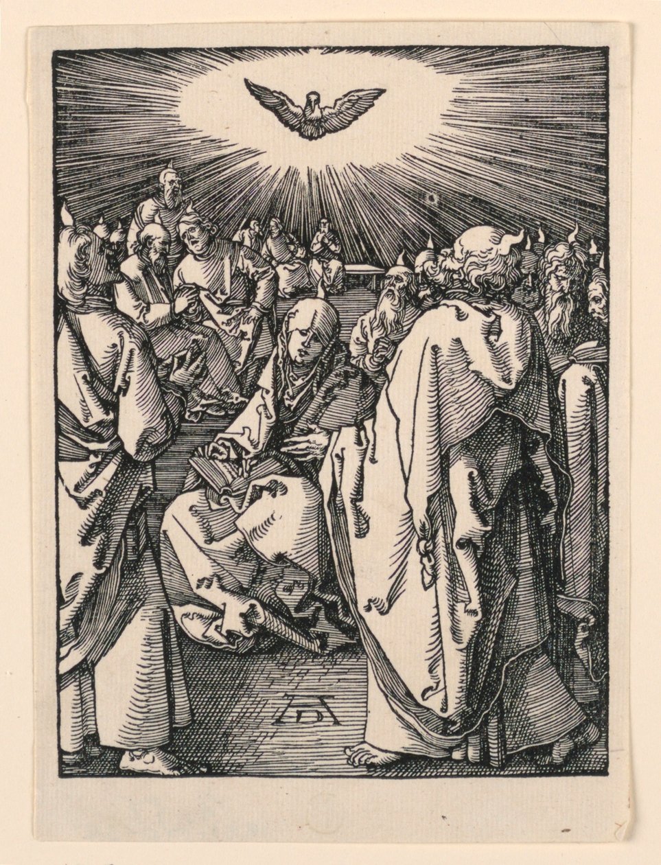 De nederdaling van de Heilige Geest (Pinksteren), uit de Kleine Passie-serie door Albrecht Dürer