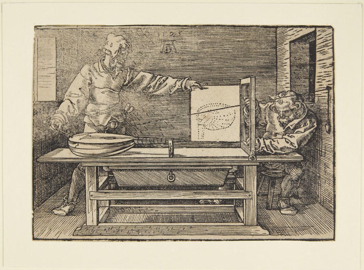 De ontwerper van de luit door Albrecht Dürer