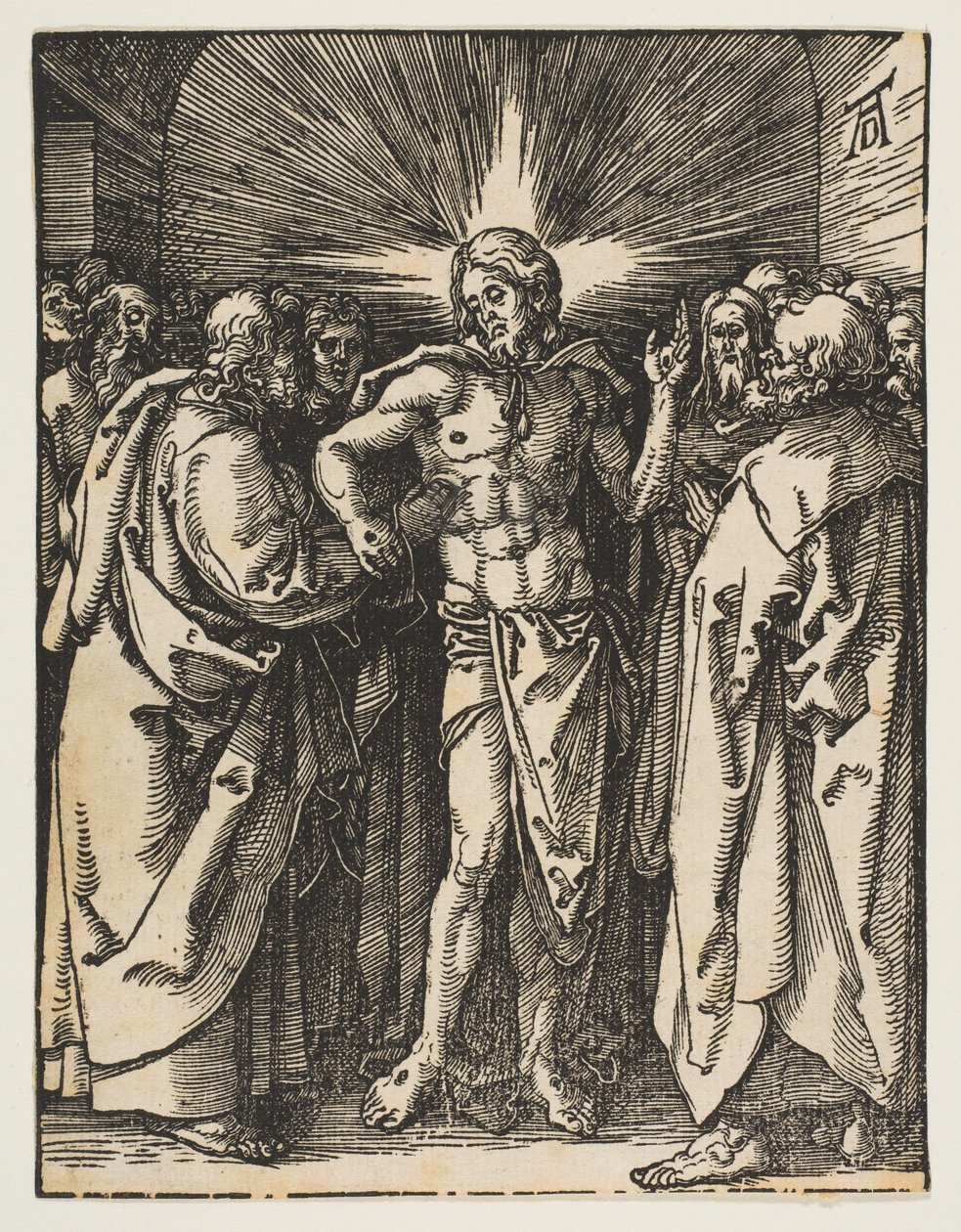 De ongelovige Thomas, uit "De Kleine Passie" door Albrecht Dürer