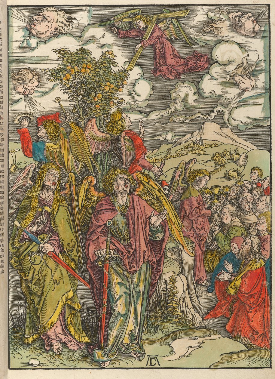 De vier engelen die de winden vasthouden door Albrecht Dürer