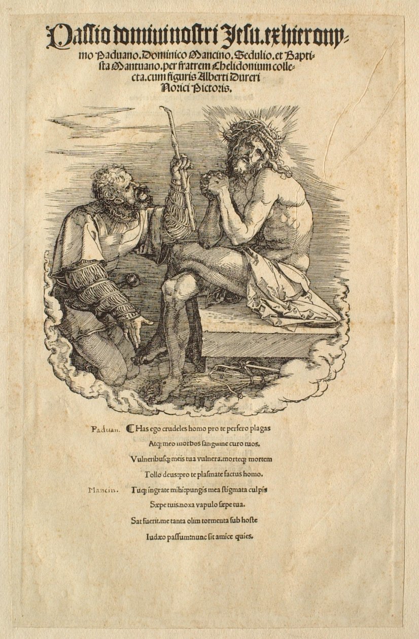 De Grote Passie: De Man van Smarten bespot door een soldaat door Albrecht Dürer
