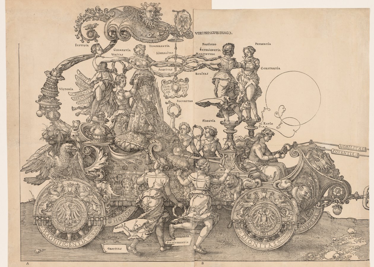 De grote triomfwagen van keizer Maximiliaan door Albrecht Dürer