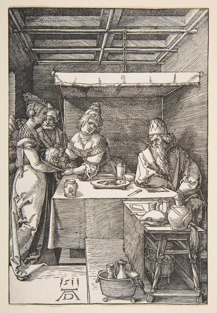 Het Hoofd van Sint Johannes de Doper Gebracht naar Herodes door Albrecht Dürer