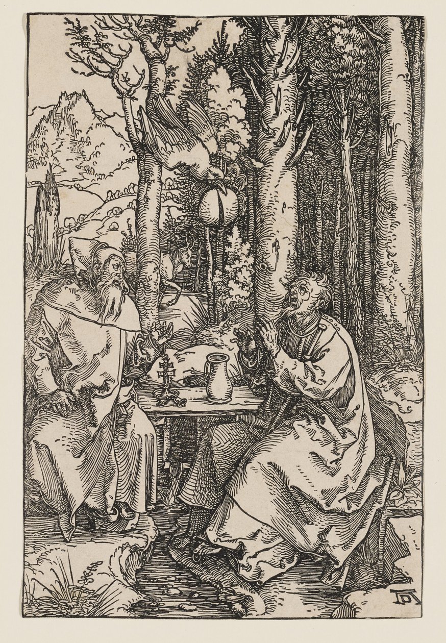 De kluizenaars Sint-Paulus en Sint-Antonius door Albrecht Dürer
