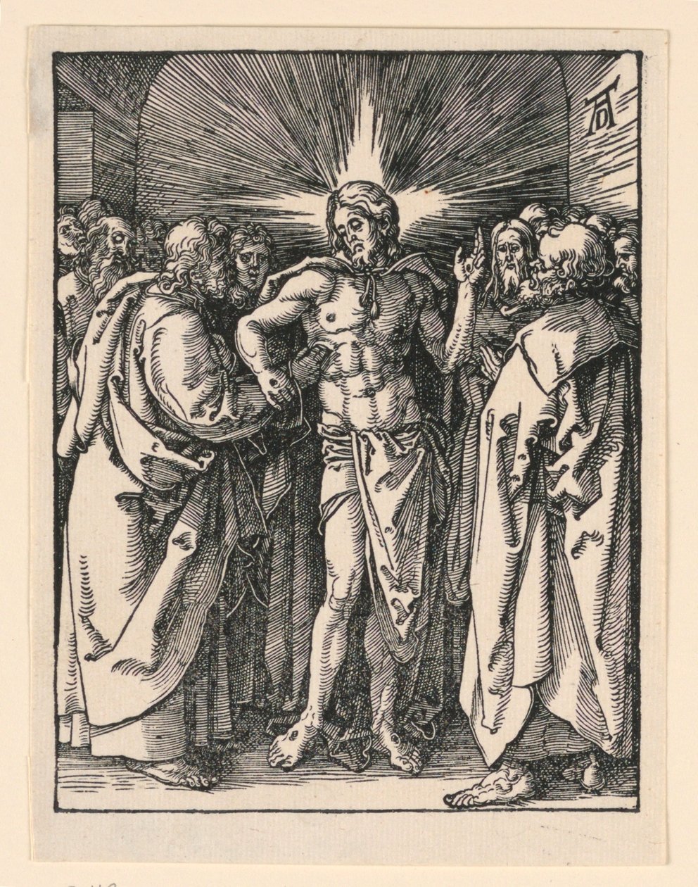 De Ongeloof van Sint Thomas, uit De Kleine Passie Serie door Albrecht Dürer