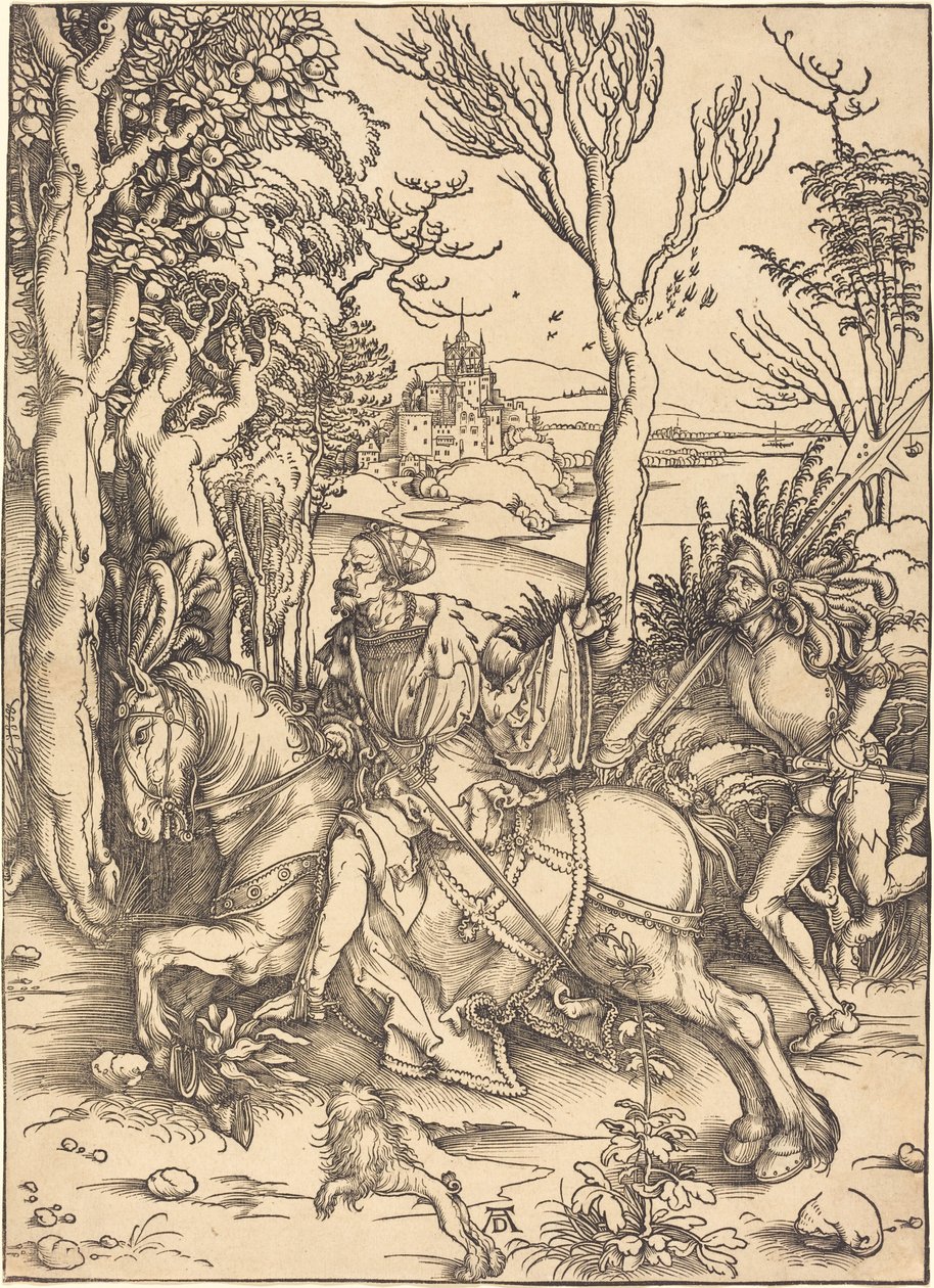 De Ridder te Paard en de Lansquenet door Albrecht Dürer