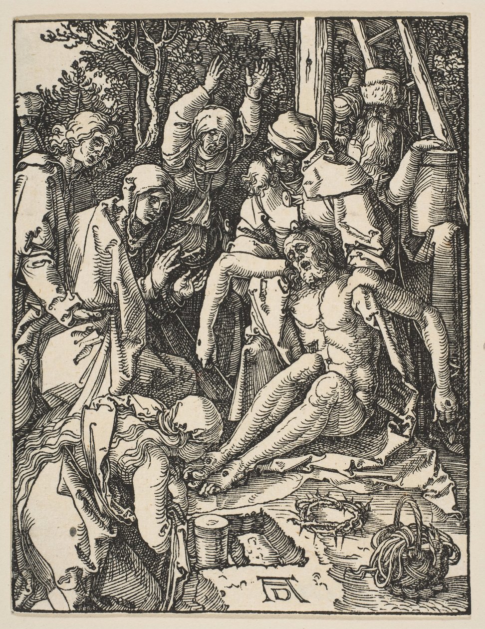 De klaagzang, uit De kleine passie, ca. 1509 door Albrecht Dürer