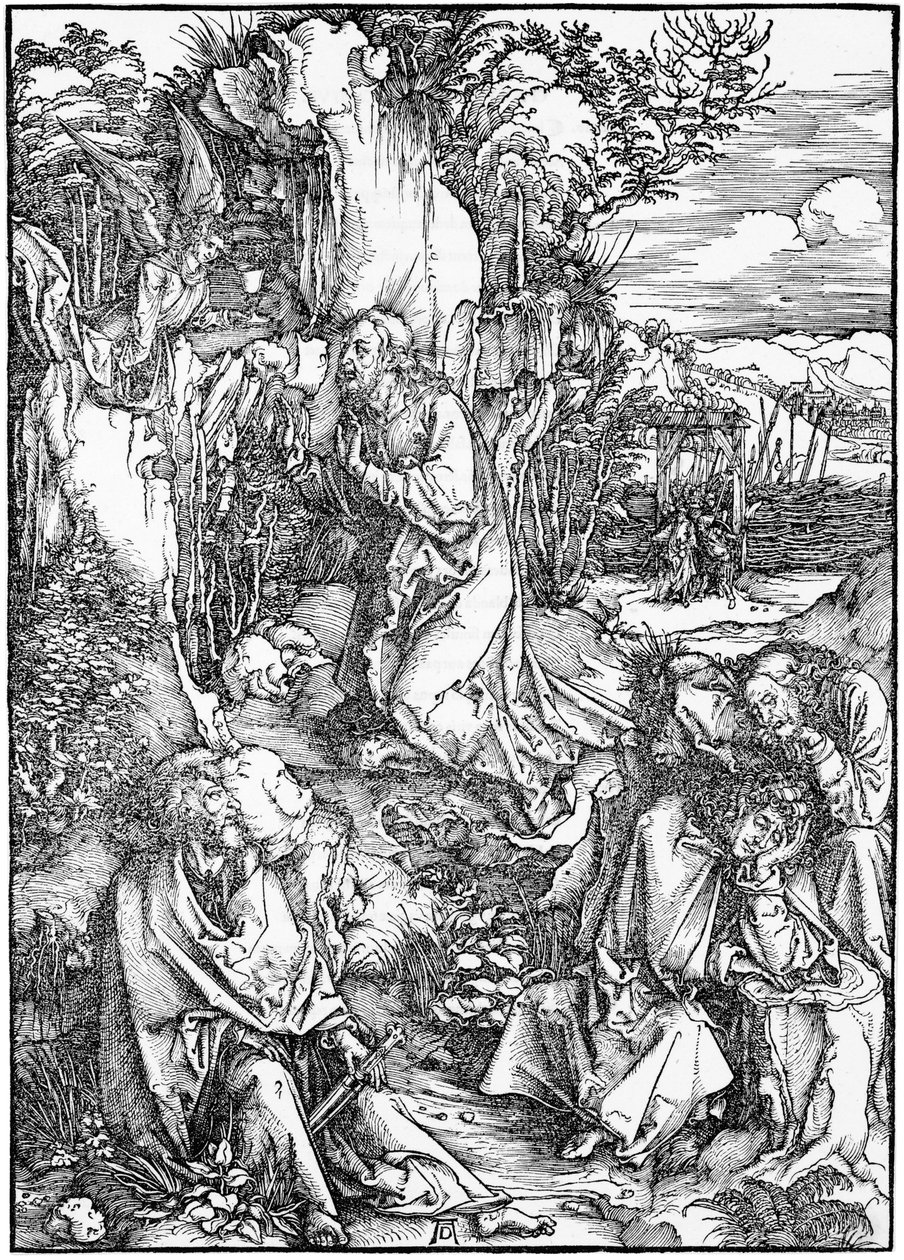 De grote lijdensweg: 2. Christus op de Olijfberg door Albrecht Dürer
