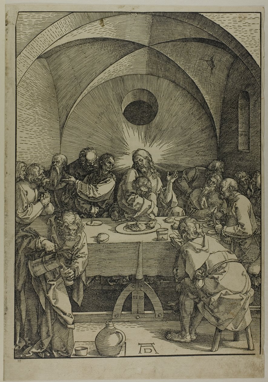 Het laatste avondmaal, uit De grote passie door Albrecht Dürer
