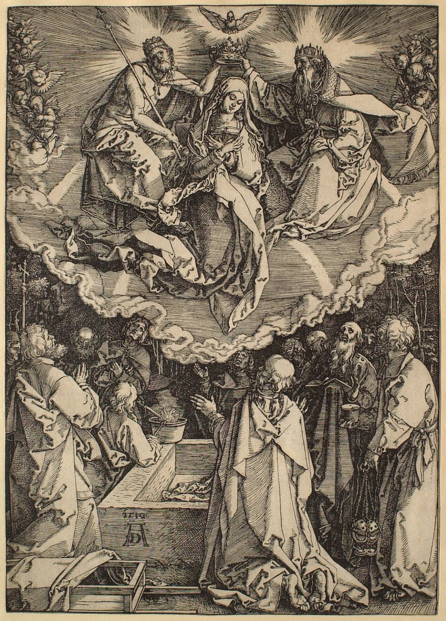 Het leven van de Maagd: de Hemelvaart en Kroning van de Maagd door Albrecht Dürer