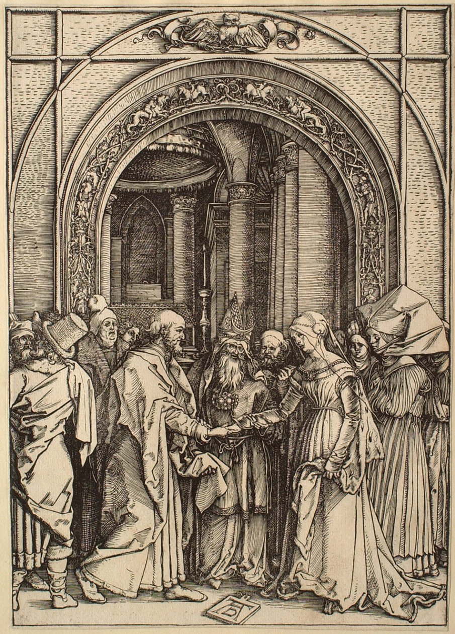 Het leven van de Maagd: De verloving van de Maagd door Albrecht Dürer