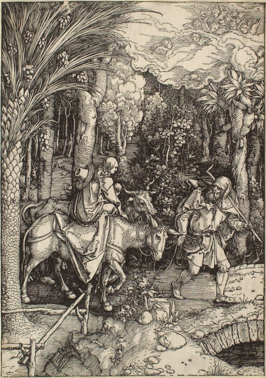 Het leven van de Maagd: De vlucht naar Egypte door Albrecht Dürer