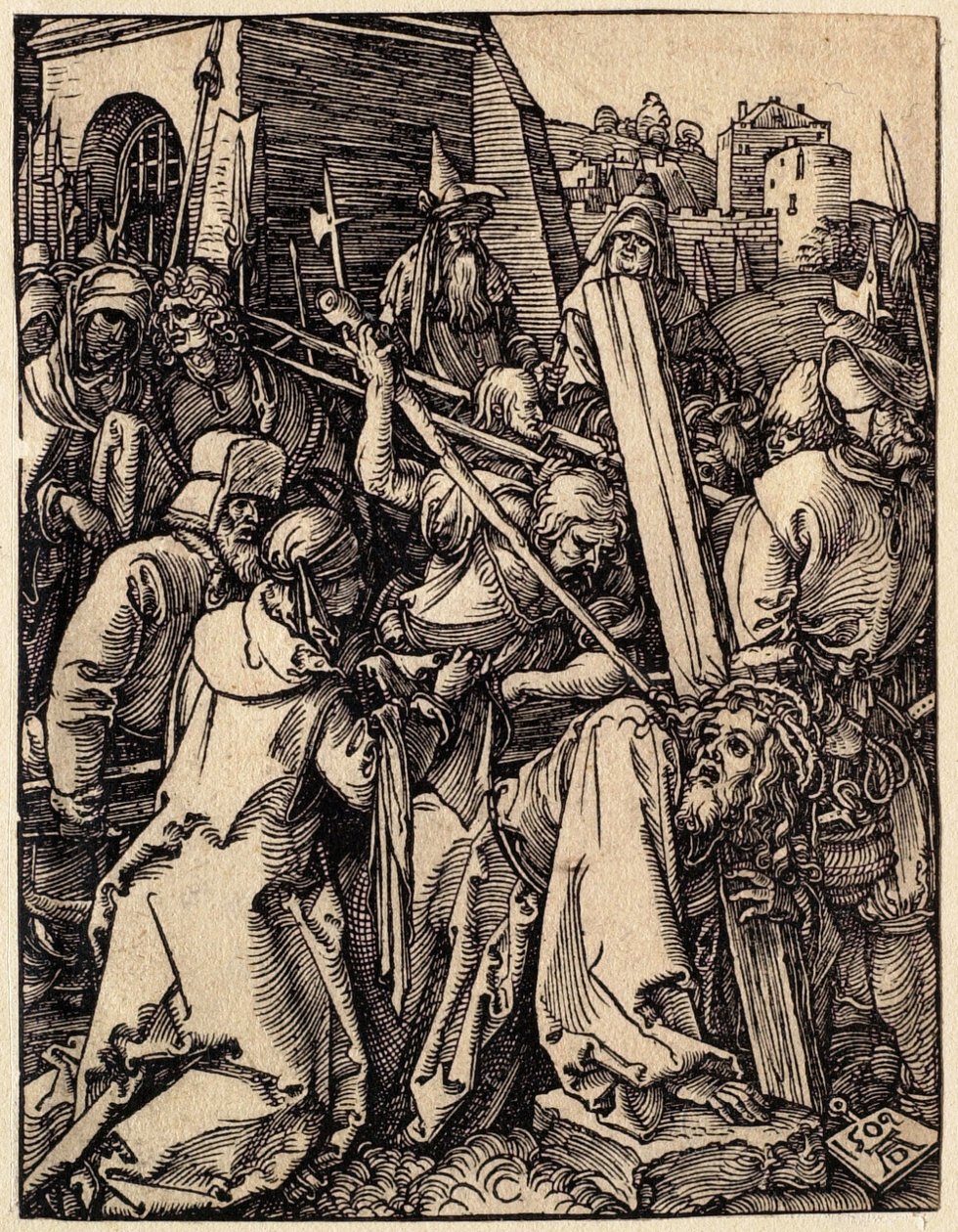 De kleine Passie: Christus draagt het kruis door Albrecht Dürer