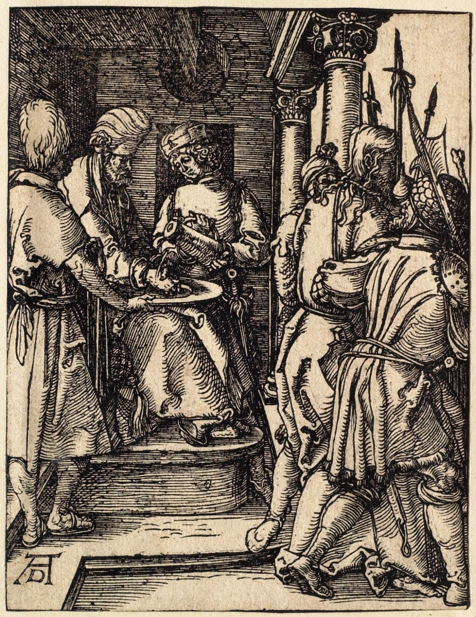 De Kleine Passie: Pilatus wast zijn handen door Albrecht Dürer