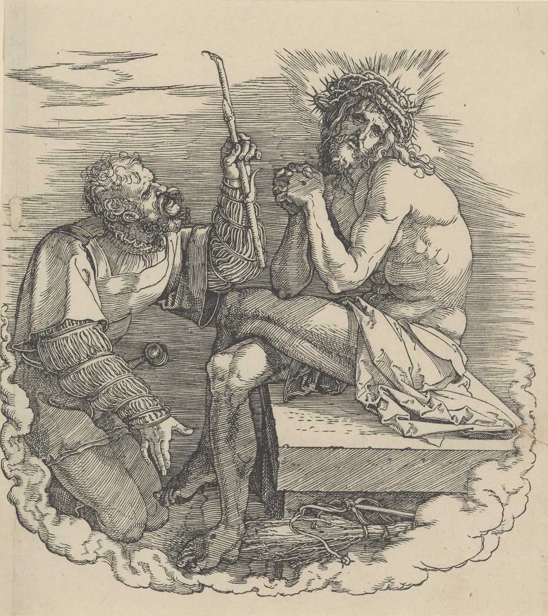 De Man van Smarten bespot door een Soldaat, Frontispice van de Grote Passie door Albrecht Dürer