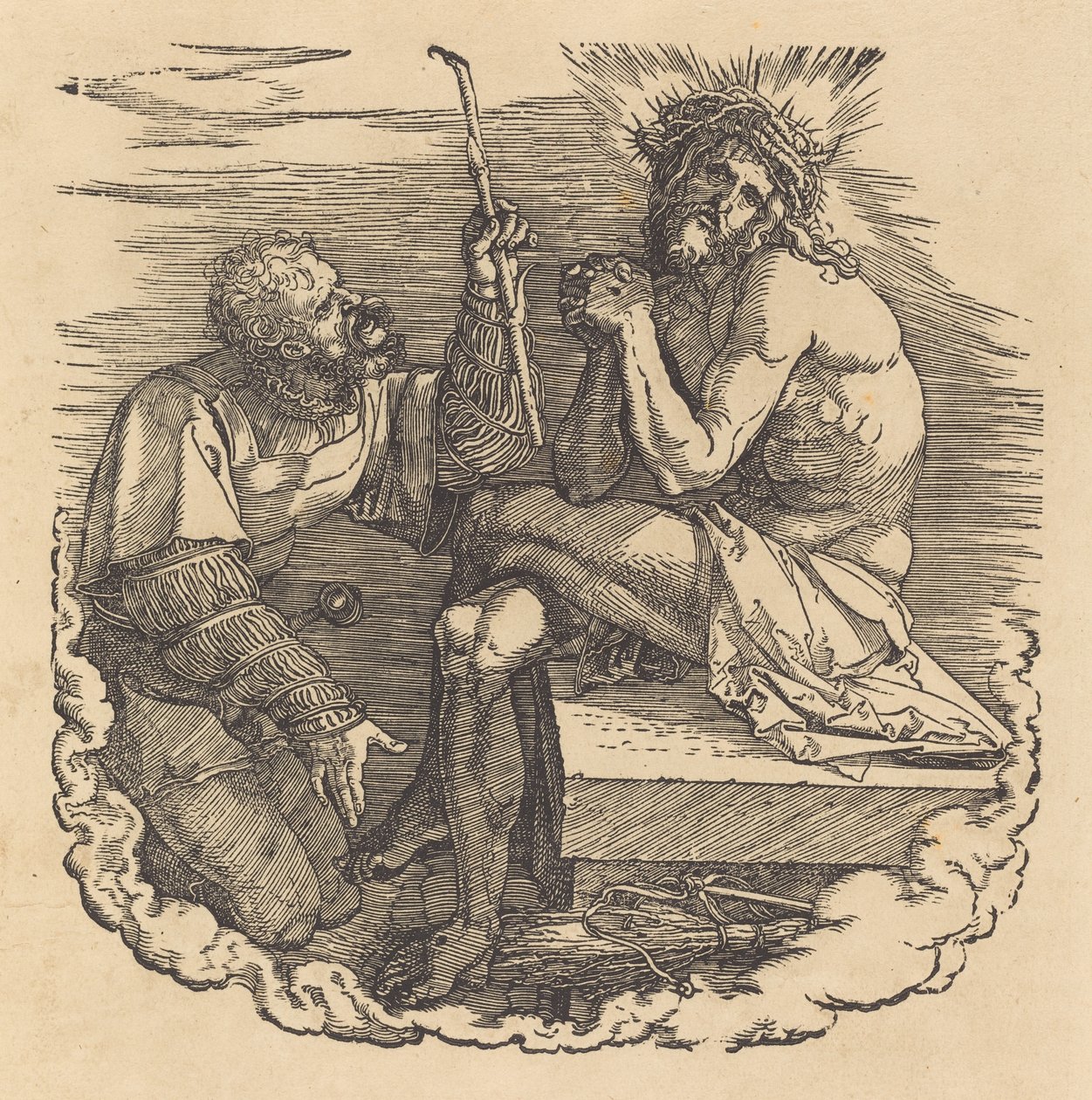 De Man van Smarten bespot door een soldaat, waarschijnlijk 1511 door Albrecht Dürer