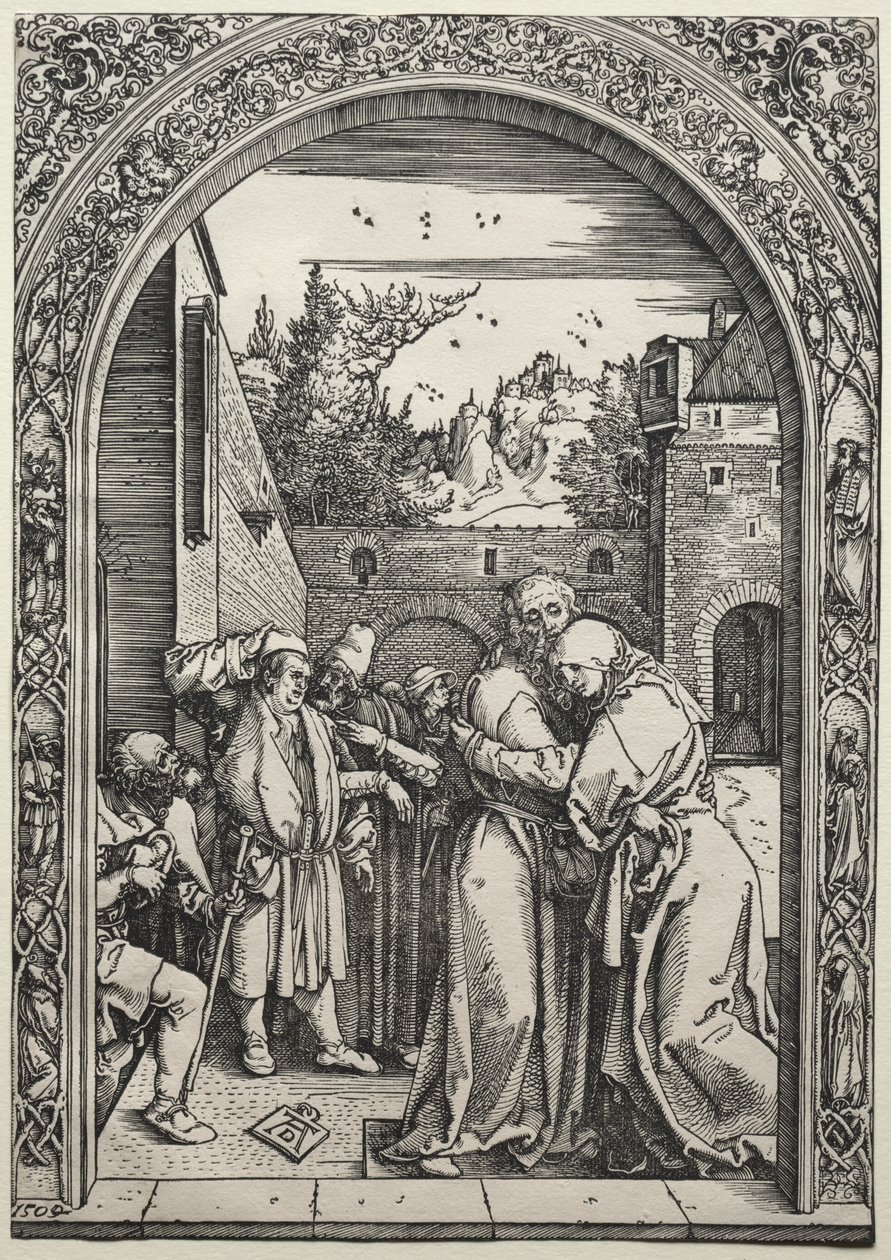 De Ontmoeting van Joachim en Anna bij de Gouden Poort door Albrecht Dürer